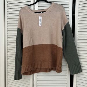 Cozy tri colored sweater